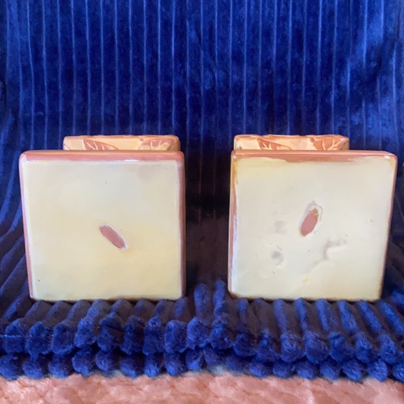 Rustic Sunflower Ceramic/Terra Cotta Candle Pillars-set of 2 - Picture 7 of 11